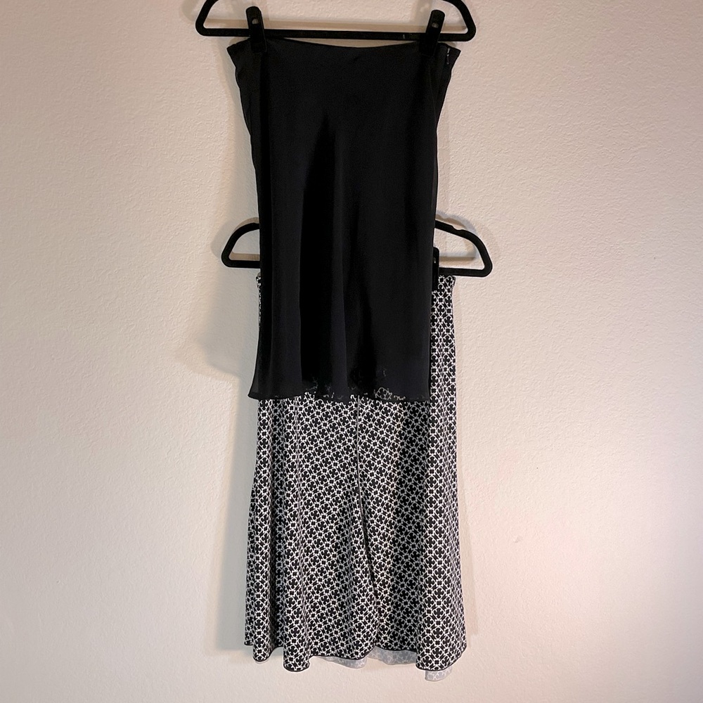Midi Skirt Lot: Black Express A-Line & B/W Max Edition Panel: Size S